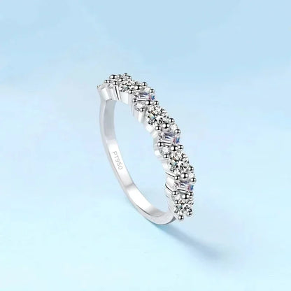 Girlfriend Valentine's Day PT950 Platinum Engagement Rings 0.9CT Moissanite Diamond Women Wedding Band Daughter Birthday Gift