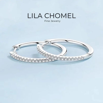 Women 18K White Gold Hoop Earrings Wedding Jewelry Moissanite Diamond 0.54CT Birthday Gift PT950 Platinum Girl Valentine's Day