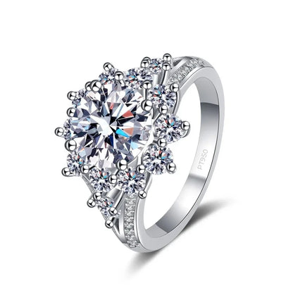 Girlfriend Valentine's Day Platinum PT950 Christmas Gift Rings 3CT VVS1 D Color Moissanite Diamond Wedding Band Women Birthday