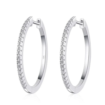 Women 18K White Gold Hoop Earrings Wedding Jewelry Moissanite Diamond 0.54CT Birthday Gift PT950 Platinum Girl Valentine's Day