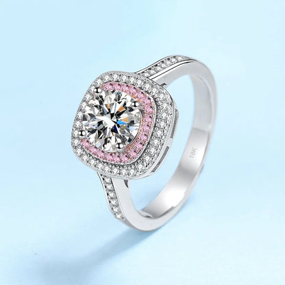 Romantic Girl Birthday Gift 18K White Gold Women Wedding Band 1CT VVS D Color Moissanite Diamond PT950 Platinum Valentine's Day