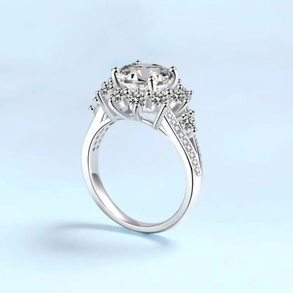 Girlfriend Valentine's Day Platinum PT950 Christmas Gift Rings 3CT VVS1 D Color Moissanite Diamond Wedding Band Women Birthday