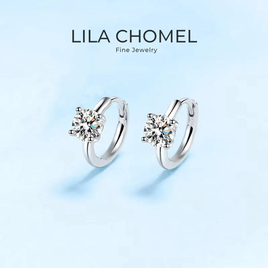 Designer Engagement PT950 Platinum Women Wedding Hoop Earrings Moissanite Diamond 1/2CT Valentine's Day Girlfriend Birthday Gift