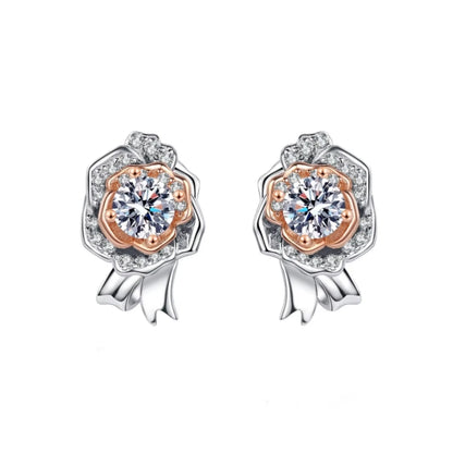 Lady 18K White Gold Earplug Stud Earrings Girl Birthday Gift 1CT Moissanite Diamond Women Wedding PT950 Platinum Valentine's Day