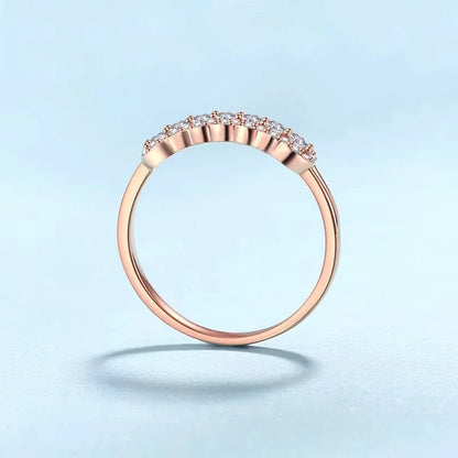 Women Wedding Band 18K Rose Gold Valentine's Day Rings Moissanite Diamond 0.37CT Engagement Girlfriend Birthday Gift Anniversary
