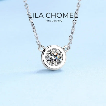 Daughter Adult's Day 18K White Gold Girl Birthday Gift 0.5/1CT Moissanite Diamond Women Valentine's Day PT950 Platinum Necklaces