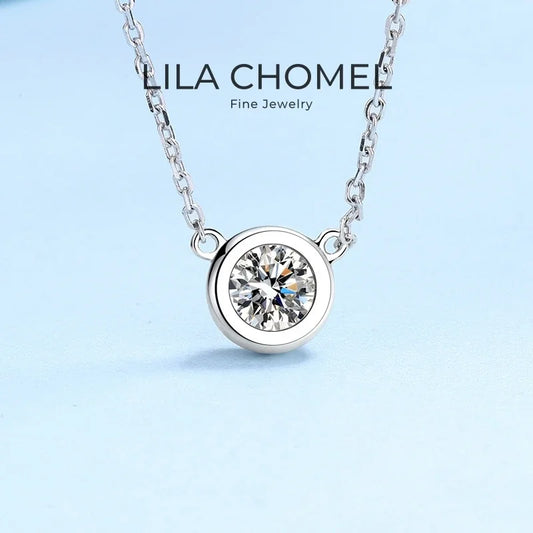 Daughter Adult's Day 18K White Gold Girl Birthday Gift 0.5/1CT Moissanite Diamond Women Valentine's Day PT950 Platinum Necklaces