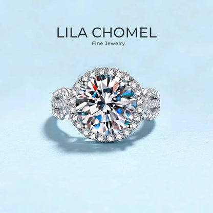 Fine Jewelry Engagement PT950 Platinum Girl Rings 5 Carat VVS1 D Color Moissanite Diamond Women Birthday Gift Wife Wedding Bands