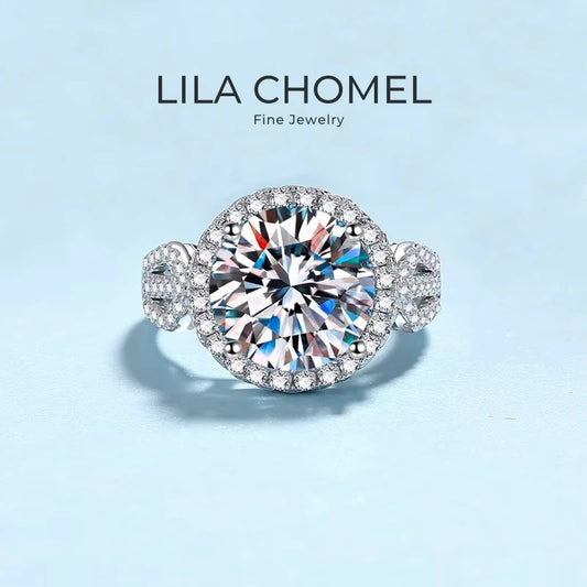 Fine Jewelry Engagement PT950 Platinum Girl Rings 5 Carat VVS1 D Color Moissanite Diamond Women Birthday Gift Wife Wedding Bands