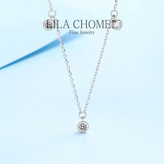 Luxury star Collarbone Chain Pt950 Choker female Fine Jewelry Platinum Pendant Necklace for Women 0.5 Carat Moissanite Diamond