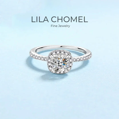 Anéis de Dia dos Namorados para Meninas PT950 Alianças de Casamento em Platina Moissanite Diamante 1 Quilate VVS Presente de Aniversário para Filha Joias Finas para Mulheres