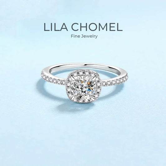 Valentine's Day Girl Rings PT950 Platinum Wedding Bands Moissanite Diamond 1Carat VVS Daughter Birthday Gift Women Fine Jewelry