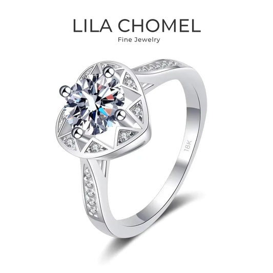 Lover Engagement 18K White Gold Wedding Band Women 1CT Moissanite Diamond Valentine's Day PT950 Platinum Girl Birthday Gift Lady