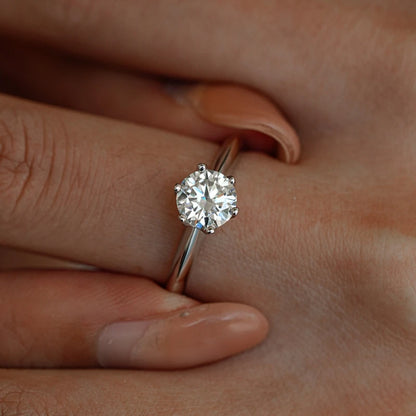 18K White Gold Wedding Band Moissanite Diamond Rings Girl Valentine's Day Women Engagement 0.5/1/2CT VVS1 D Color PT950 Platinum