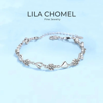 Pulseiras de platina PT950 para presente de aniversário de filha e namorada, dia dos namorados, 3,5 ct, diamante moissanite, joias finas para casamento