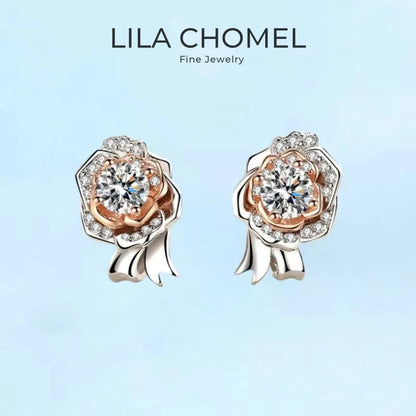 Lady 18K White Gold Earplug Stud Earrings Girl Birthday Gift 1CT Moissanite Diamond Women Wedding PT950 Platinum Valentine's Day