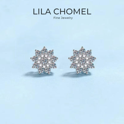 Women Valentine's Day 18K White Gold Wedding Stud Earrings 0.708CT Moissanite Diamond PT950 Platinum Girlfriend Birthday Gift