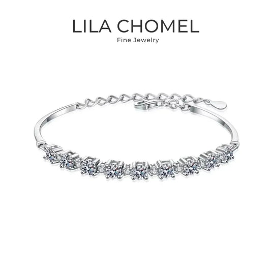 Girl Birthday Gift 18K White Gold Wedding Bracelets 2.7CT Moissanite Diamond Women Valentine's Day PT950 Platinum Fine Jewelry