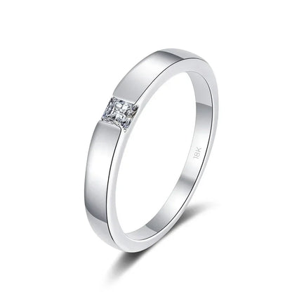 LOVERS Wedding Band 18K White Gold Women Men Engagement Rings 0.3CT Moissanite Diamond Girl Birthday Gift PT950 Platinum Jewelry