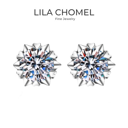 Wife Birthday Gift 18K White Gold Girl Stud Earrings 0.3/0.5/1/1.5/2CT Moissanite Diamond PT950 Platinum Women Valentine's Day