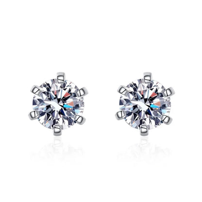 WOMEN Valentine's Day PT950 Platinum Screw Stud Earrings Girl Birthday Gift 0.5/1CT Moissanite Diamond Engagement Wedding Party