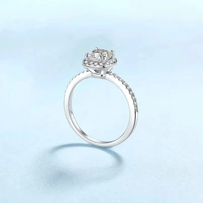 Engagement 18K White Gold Women Wedding Band 1CT VVS DColor Moissanite Diamond Girl Birthday Gift Anniversary Day Daughter Rings