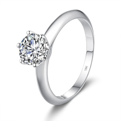 18K White Gold Wedding Band Moissanite Diamond Rings Girl Valentine's Day Women Engagement 0.5/1/2CT VVS1 D Color PT950 Platinum
