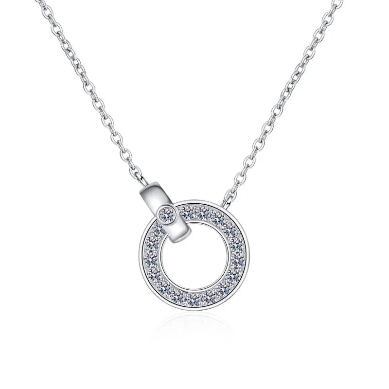 Birthday Gift 18K White Gold Necklaces Women Wedding 0.45ct Moissanite Diamond Girl Pendant Birthday Gift Fine Jewelry Daughter
