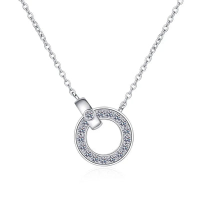Birthday Gift 18K White Gold Necklaces Women Wedding 0.45ct Moissanite Diamond Girl Pendant Birthday Gift Fine Jewelry Daughter
