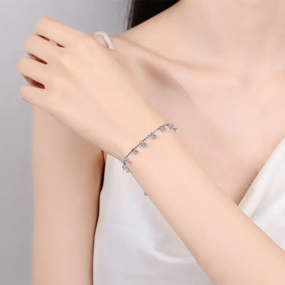 Daughter Birthday Gift 18K White Gold Bracelets 1.3/3.9CT Moissanite Diamond Women Wedding PT950 Platinum Girl Valentine's Day
