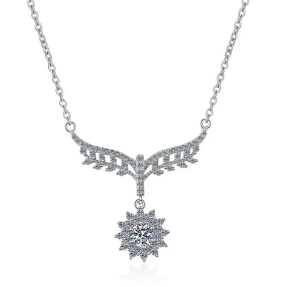 Engagement Jewelry White Gold 18K Women Wedding Necklaces 0.5CT Moissanite Diamond Pendant Birthday Gift Girl Valentine's Day