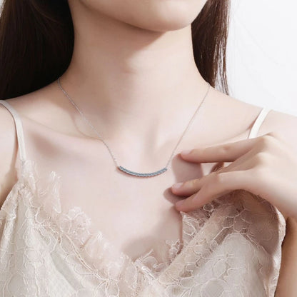 Girl Valentine's Day 18K White Gold Smile Necklaces Women Wedding 0.45/0.9CT Moissanite Diamond PT950 Platinum Birthday Gift