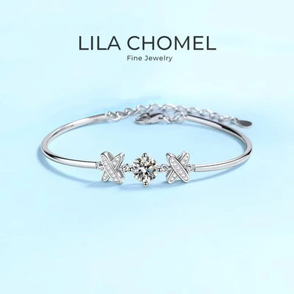 Daughter Birthday Gift 18K White Gold Bracelets 1CT Moissanite Diamond Girlfriend Valentine's Day Women PT950 Platinum Wedding