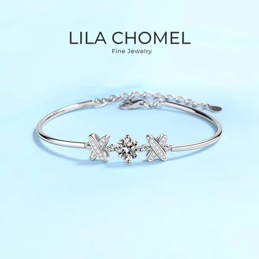 Daughter Birthday Gift 18K White Gold Bracelets 1CT Moissanite Diamond Girlfriend Valentine's Day Women PT950 Platinum Wedding