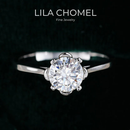 Valentine's Day 18K White Gold Women Rings 0.5CT Moissanite Diamond Girl Wedding Band PT950 Platinum Birthday Gift Fine Jewelry