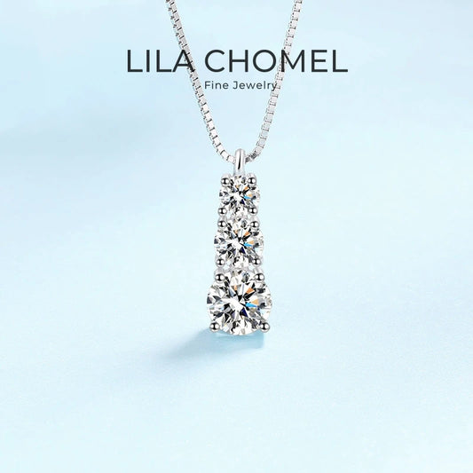 WOMEN Valentine's Day PT950 Platinum Wedding Necklaces 1.8CT Moissanite Diamond Pendant Girl Birthday Daughter Christmas Gift