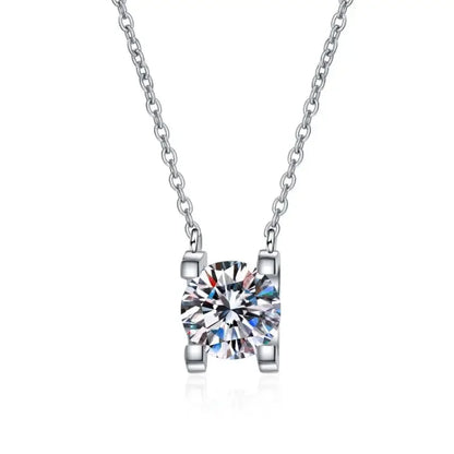 Women Engagement PT950 Platinum Wedding Necklaces Daughter Birthday Gift 0.5/1CT Moissanite Diamond Pendant Girl Valentine's Day