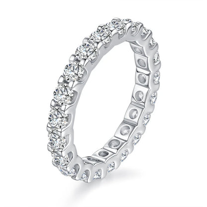 Party Fine Jewelry 18K White Gold Girl Valentine's Day Rings 0.1CT Moissanite Diamond Women Birthday Gift PT950 Platinum Wedding