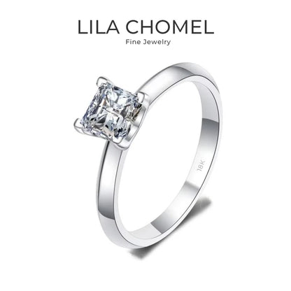 Engagement Women 18K White Gold Wedding Band 1/2CT Moissanite Diamond Girl Birthday Gift PT950 Platinum Valentine's Day Rings