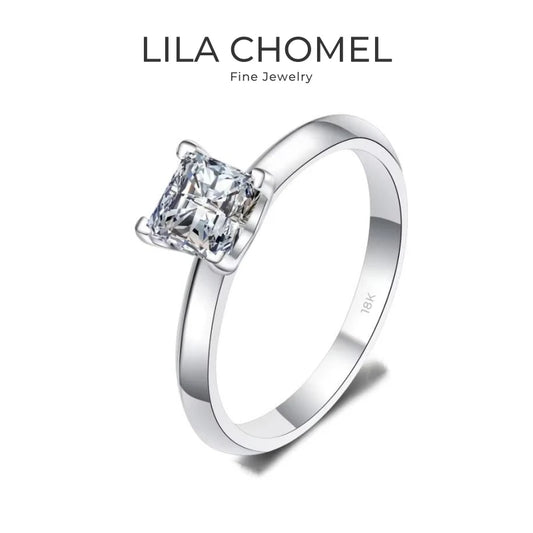 Engagement Women 18K White Gold Wedding Band 1/2CT Moissanite Diamond Girl Birthday Gift PT950 Platinum Valentine's Day Rings