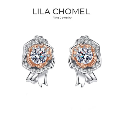 Lady 18K White Gold Earplug Stud Earrings Girl Birthday Gift 1CT Moissanite Diamond Women Wedding PT950 Platinum Valentine's Day