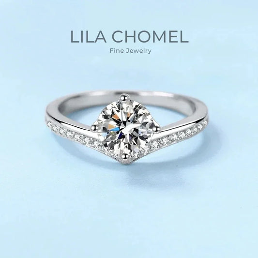 WOMEN Valentine's Day PT950 Platinum Wedding Band Moissanite Diamond VVS1 D Color 0.5/1/2CT Engagement Rings Girl Birthday Gift