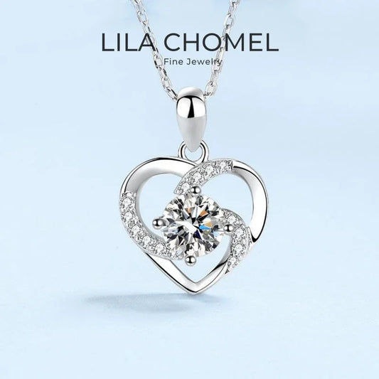Girlfriend Birthday Gift PT950 Platinum Heart Necklaces Daughter Wedding Jewelry 0.8CT Moissanite Diamond Women Valentine's Day
