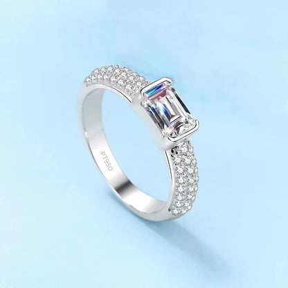 Engagement Rings PT950 Platinum Women Wedding Band 1CT VVS1 D Color Moissanite Diamond Birthday Gift Girlfriend Valentine's Day