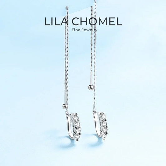 Valentine's Day Girl 18K White Gold Screw Drop Earrings Women 0.8CT Moissanite Diamond PT950 Platinum Wife Birthday Gift Jewelry