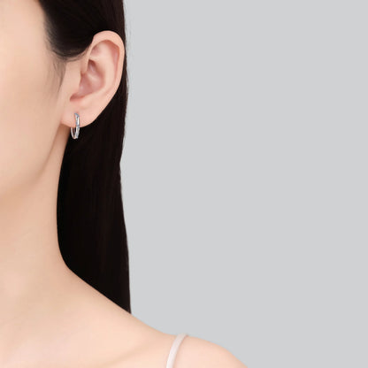 Brincos de argola de casamento em ouro branco 18K para o Dia dos Namorados, para meninas, 0,348 ct, moissanita, diamante, PT950, presente de aniversário em platina