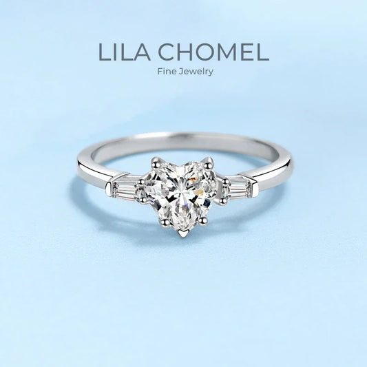Designer Engagement Rings 18K White Gold Women Wedding Band Ring 1CT VVS1 D Color Moissanite Diamond Girlfriend Valentine's Day