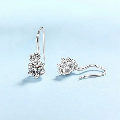 Women Valentine's Day 18K White Gold Wedding Drop Earrings 1.12/2.12/4.12CT Moissanite Diamond PT950 Platinum Girl Birthday Gift