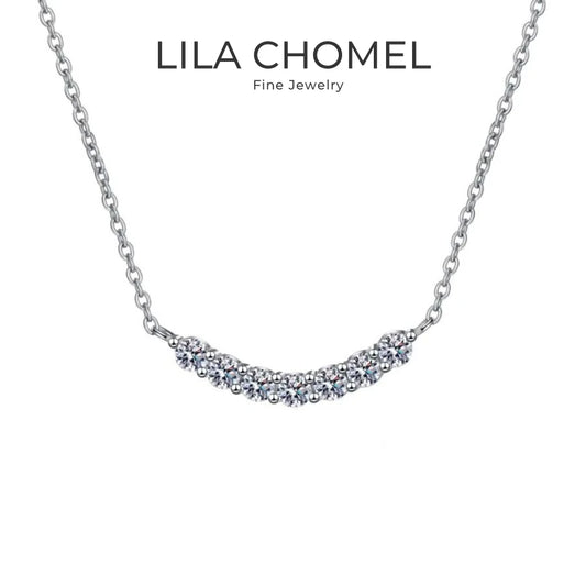 Valentine's Day Girl 18K White Gold Smile Necklaces Women Wedding 1.4CT Moissanite Diamond PT950 Platinum Birthday Gift Jewelry
