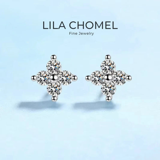 Valentine's Day 18K White Gold Daughter Wedding Fine Jewelry 0.8ct Moissnaite Diamond Women Earplug Stud Earrings Birthday Gift